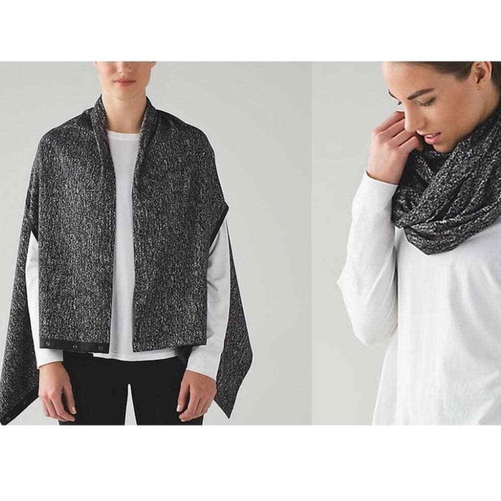 Lululemon Vinyasa Convertible Scarf Wrap Gray black one size